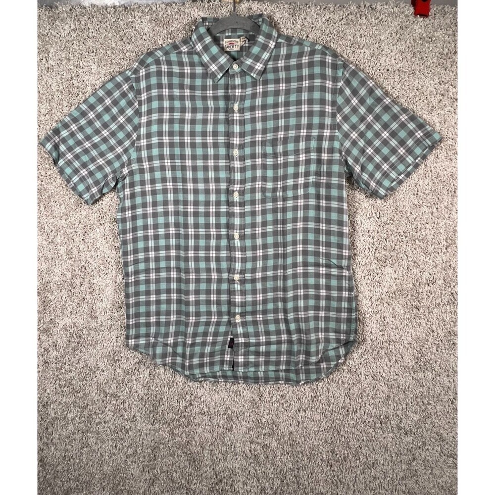 $158 New FAHERTY Men's Size Large L Casual Stretch Breeze Button Up SIZE M